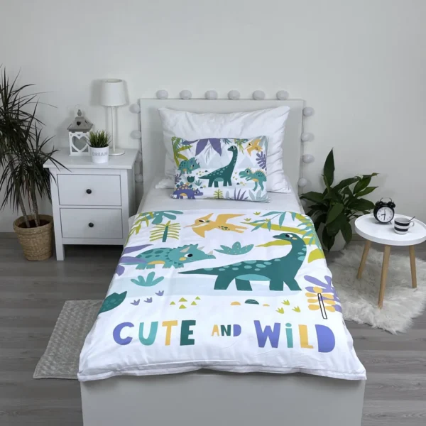 Pościel 100x135+40x60 cm Dino "cute and wild"